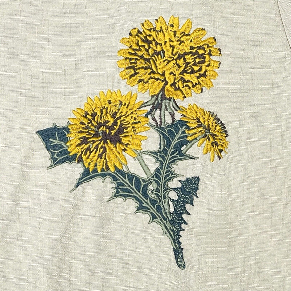 Bolongaro Trevor Applique Textured Embroidered Short Sleeve XL White Lotus - Picture 3 of 10